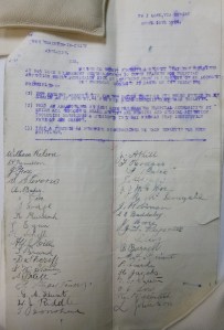 Some of the signatures on the petition.